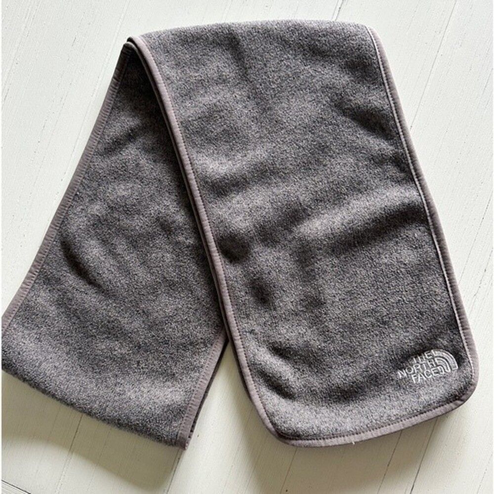 The North Face Light Brown Heathered Scarf 6.5"x52" Soft White Logo
